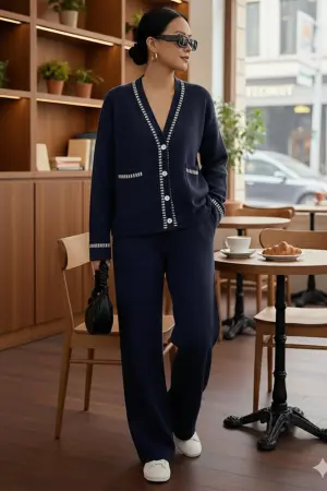 Kesik Çizgili Ceket Takım