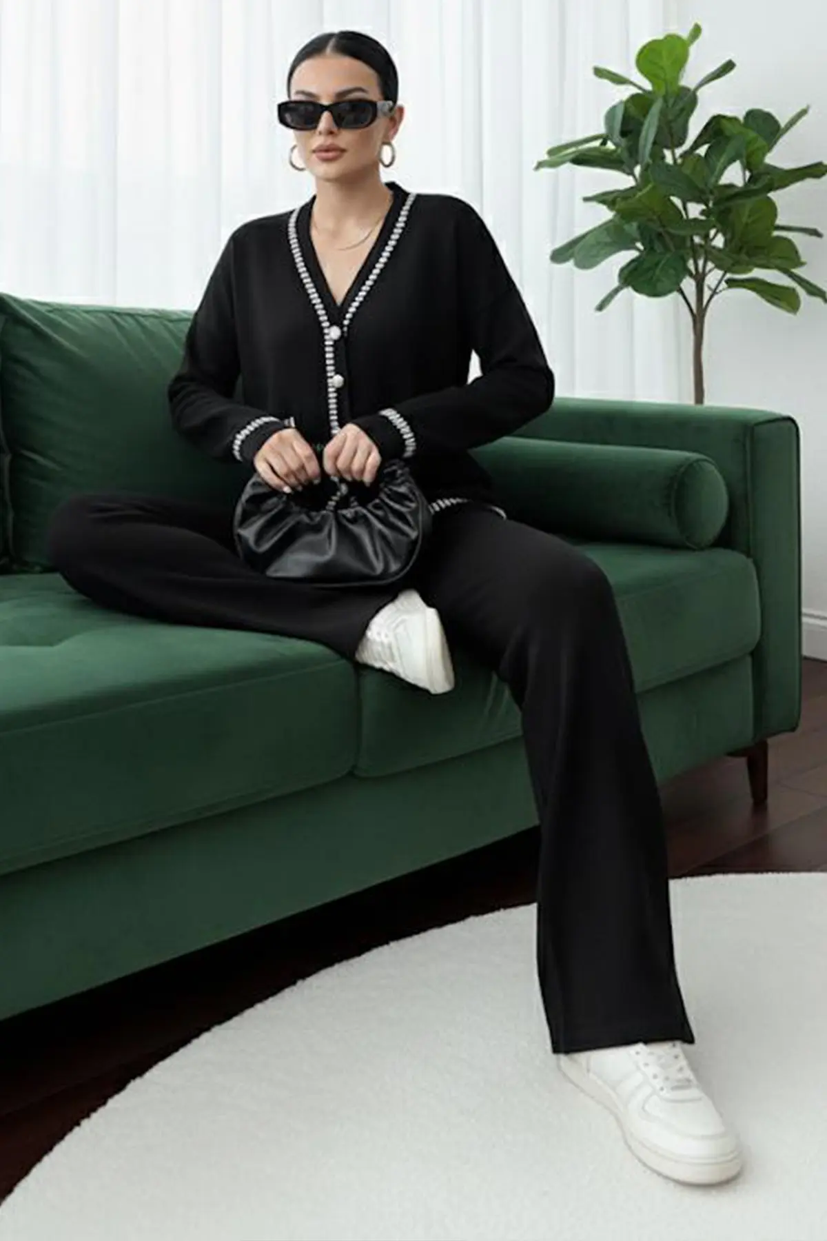 Kesik Çizgili Ceket Takım-detail