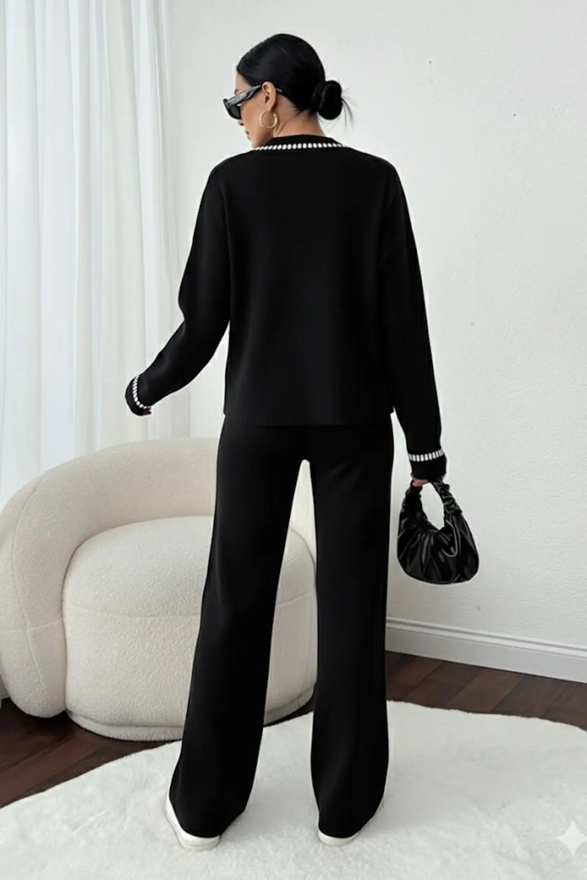 Kesik Çizgili Ceket Takım-detail