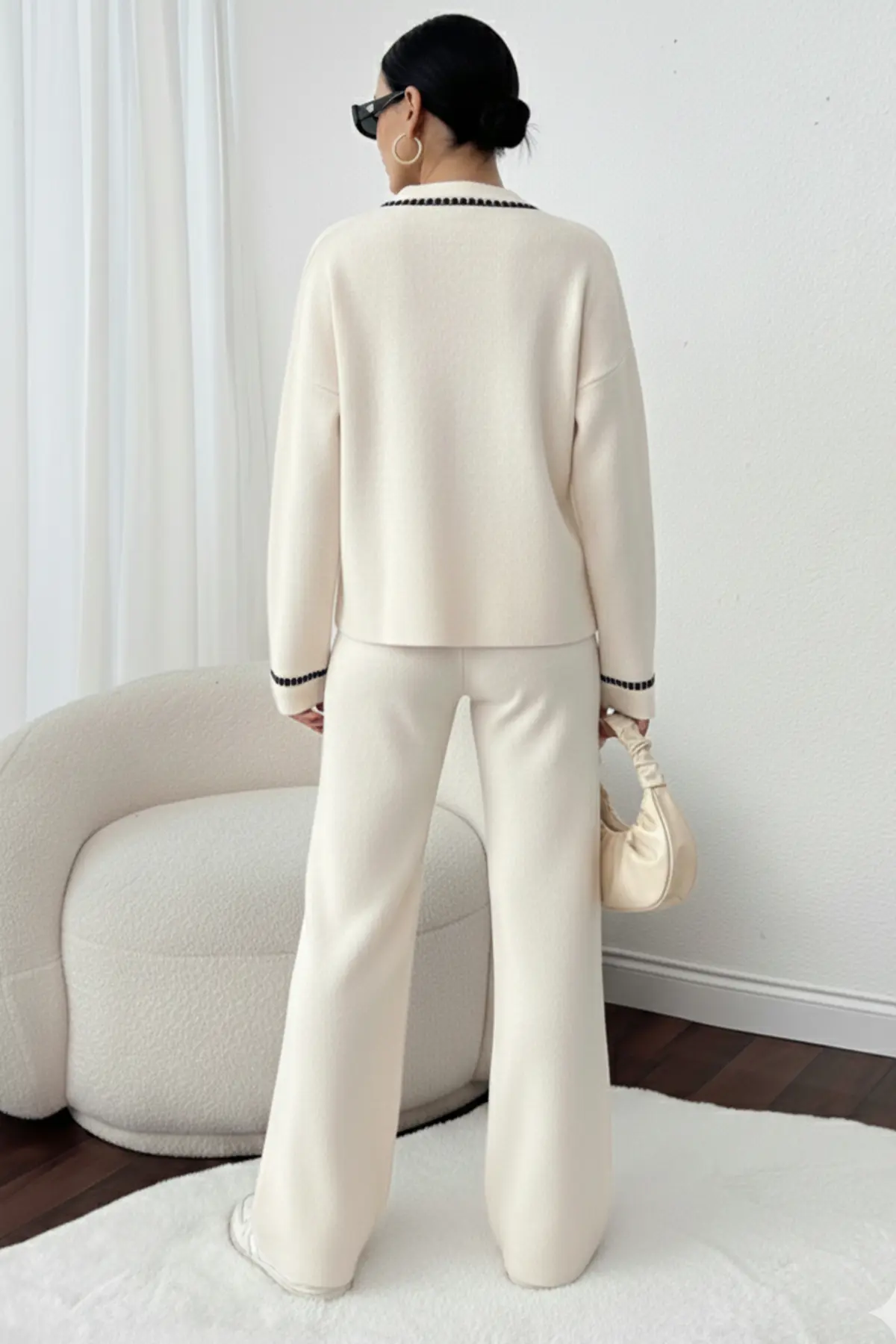 Kesik Çizgili Ceket Takım-detail