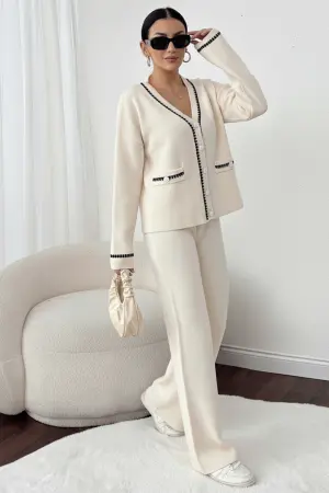 Kesik Çizgili Ceket Takım
