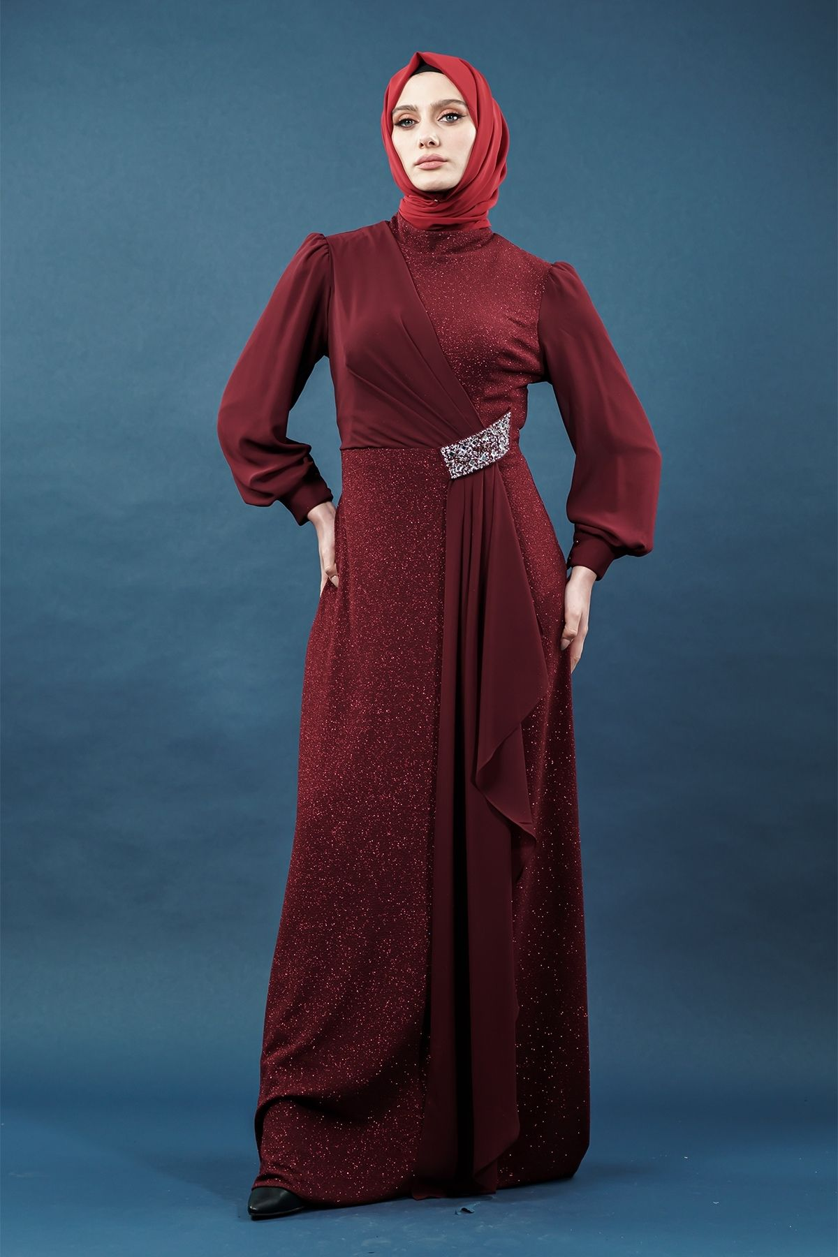 Claret Red Evening Dress