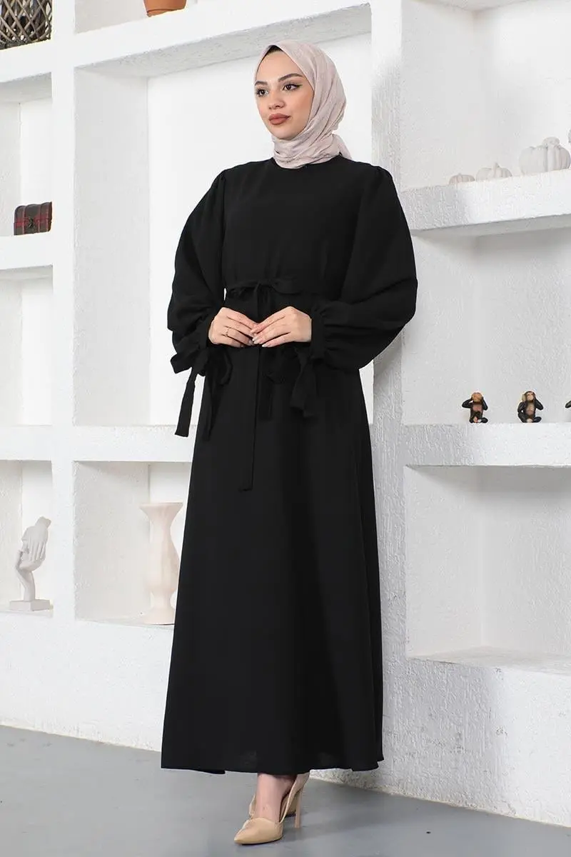 Kolları Bağlamalı Tesettür Elbise-detail