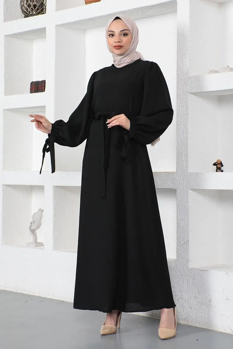 Kolları Bağlamalı Tesettür Elbise-detail