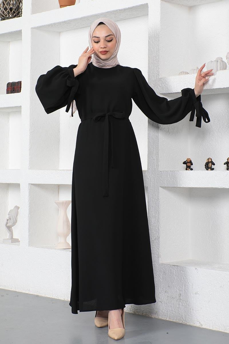 Hijab Dress With Tied Sleeves