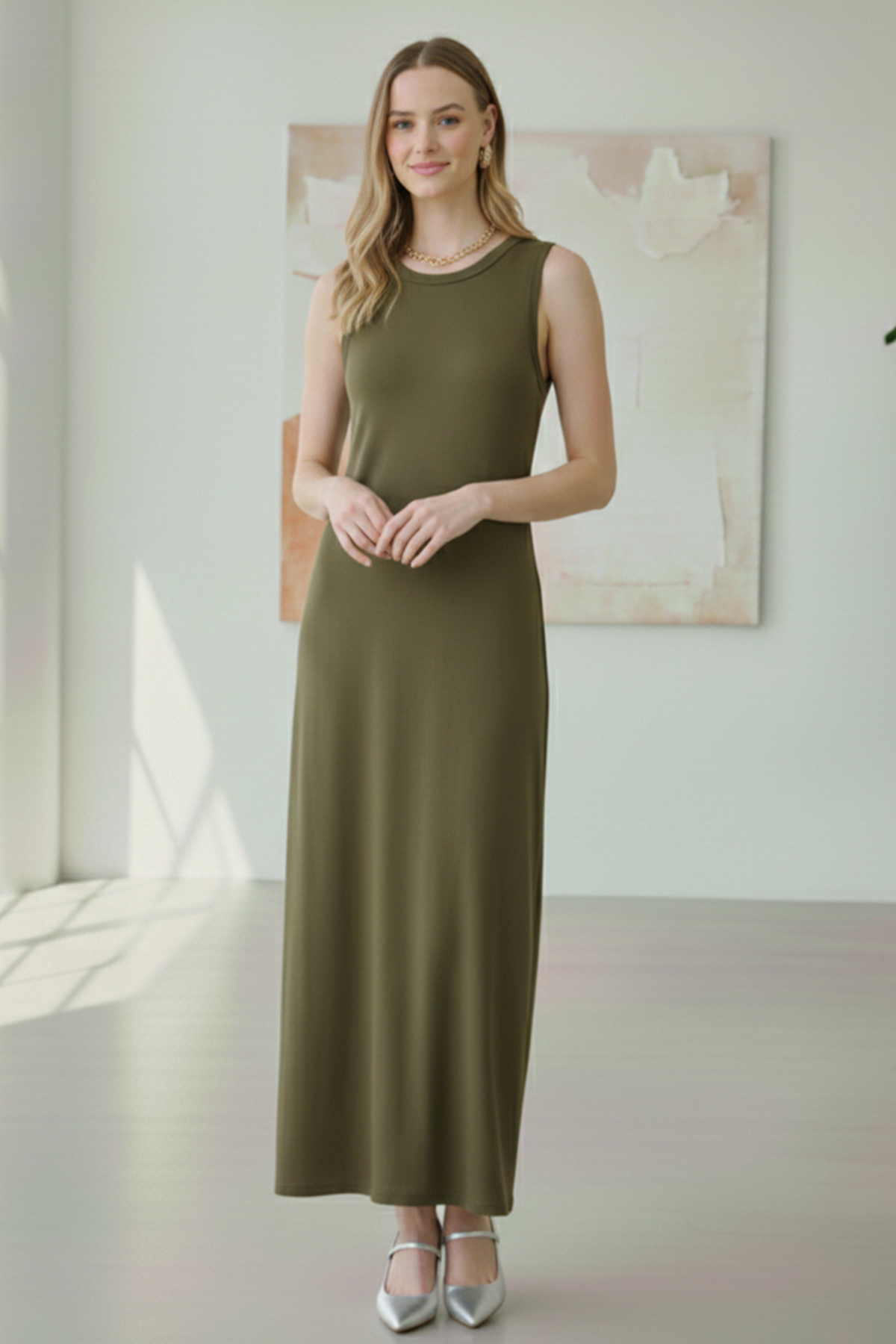 Kolsuz Penye İçlik Elbise