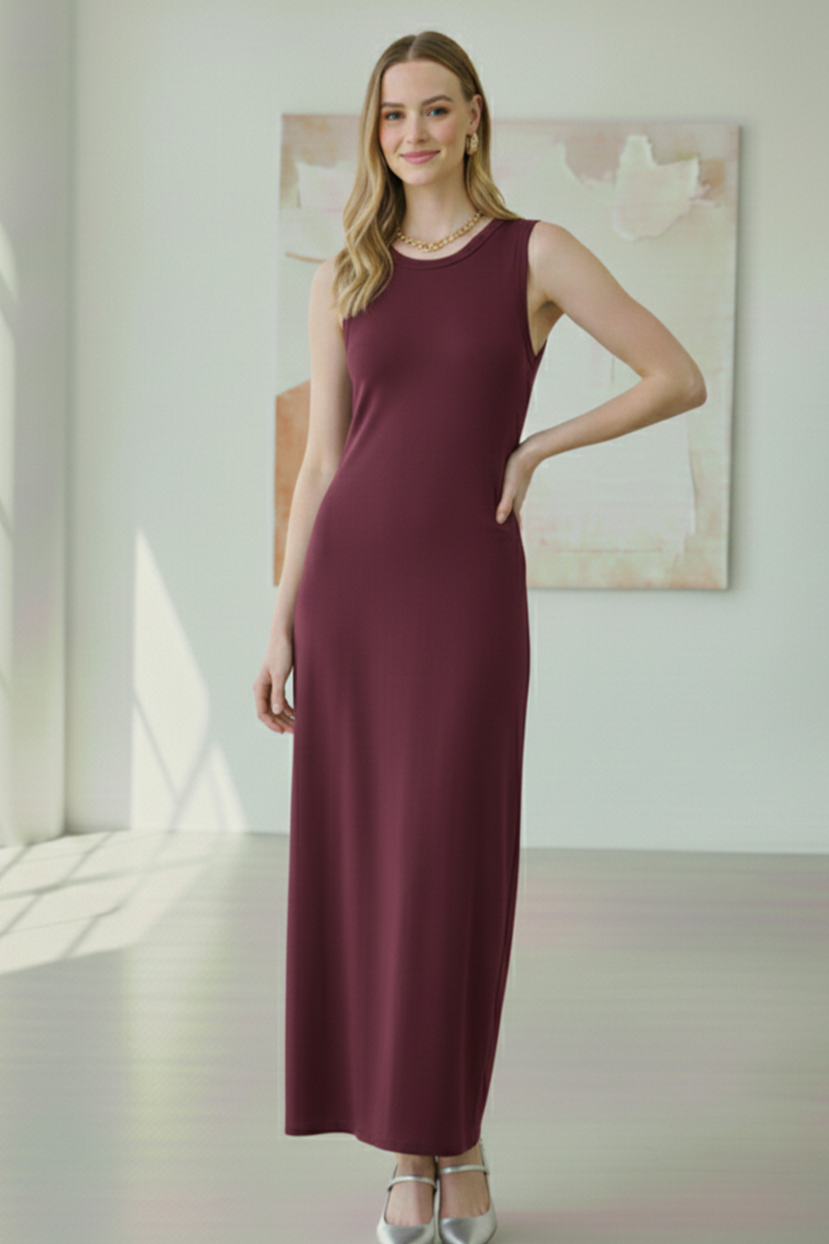 Sleeveless Cotton Undershirt Dress