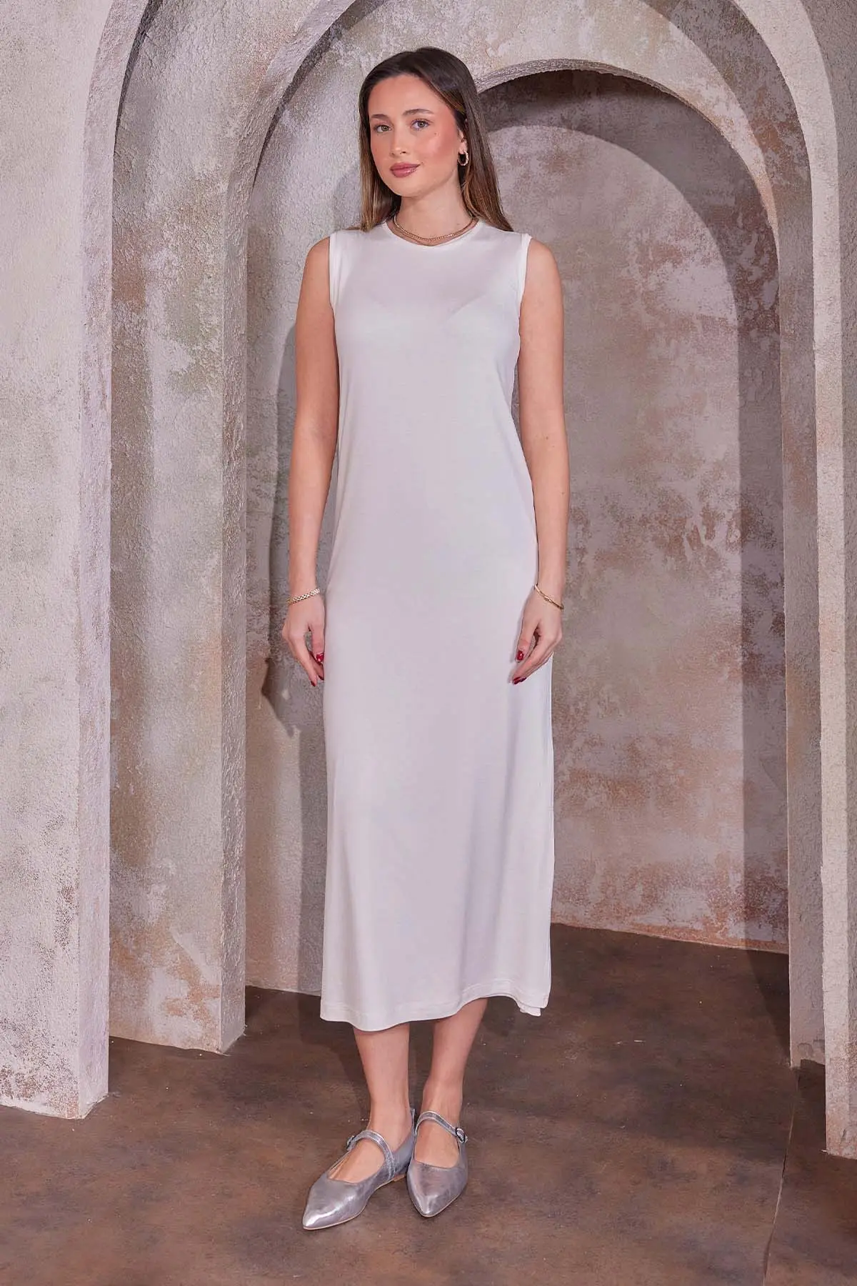 Kolsuz Penye İçlik Elbise-detail