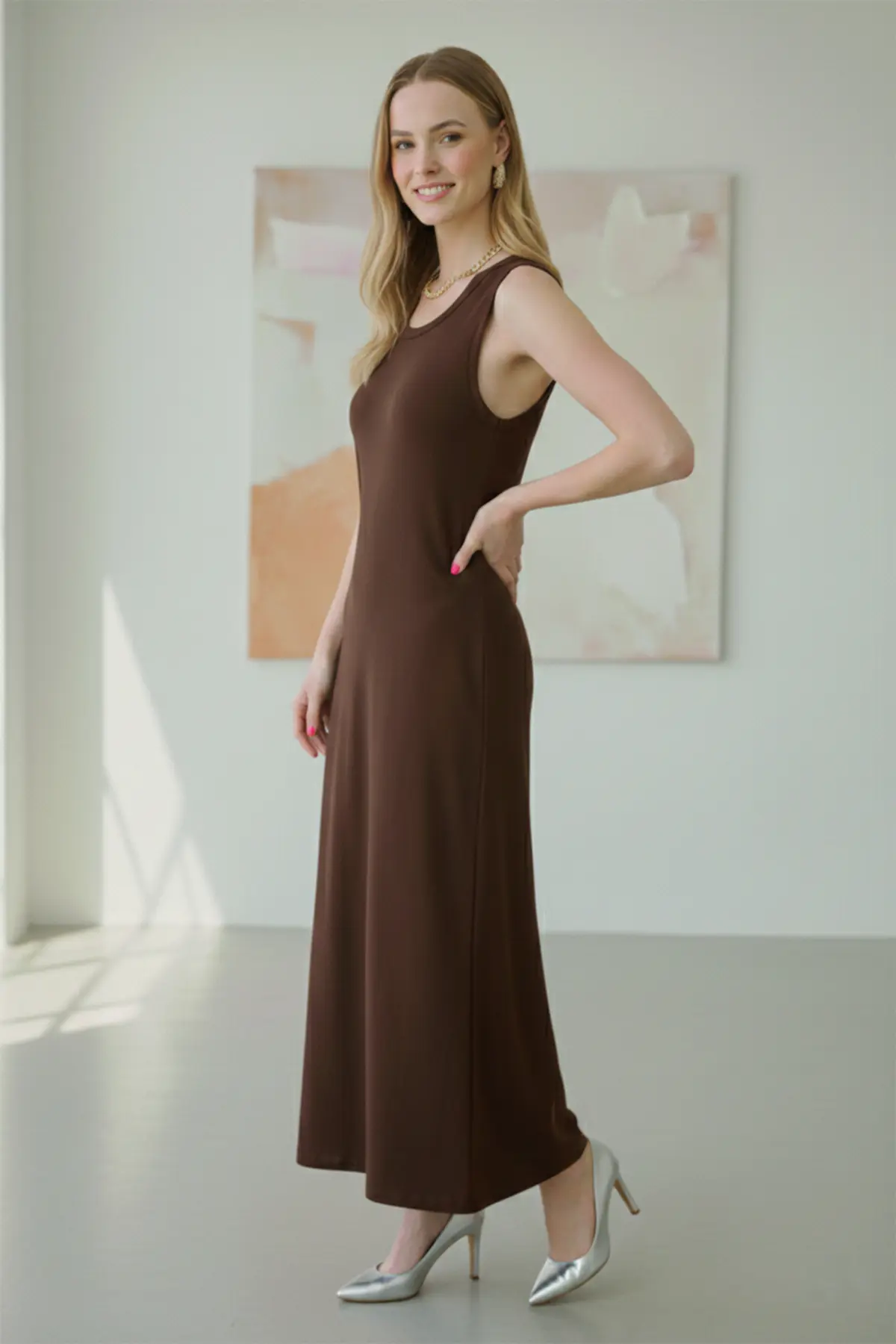 Kolsuz Penye İçlik Elbise-detail