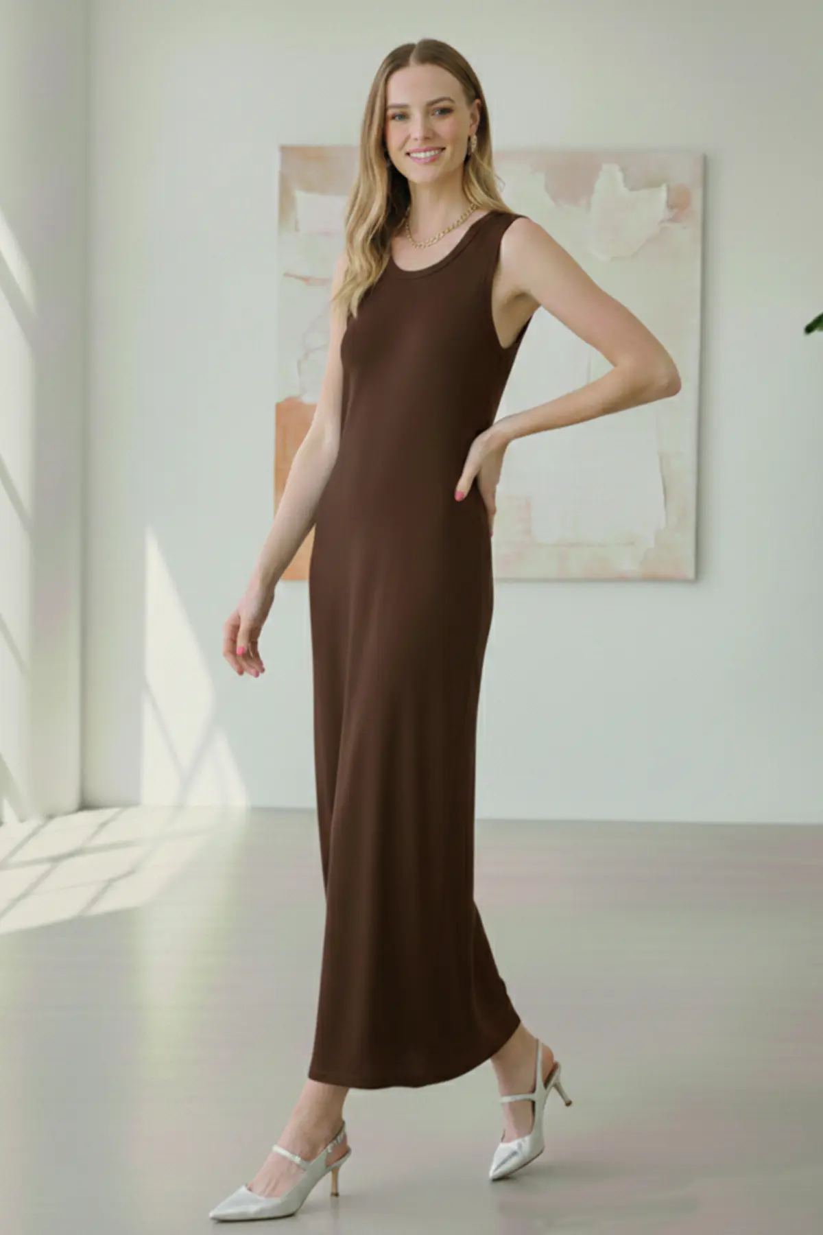 Kolsuz Penye İçlik Elbise