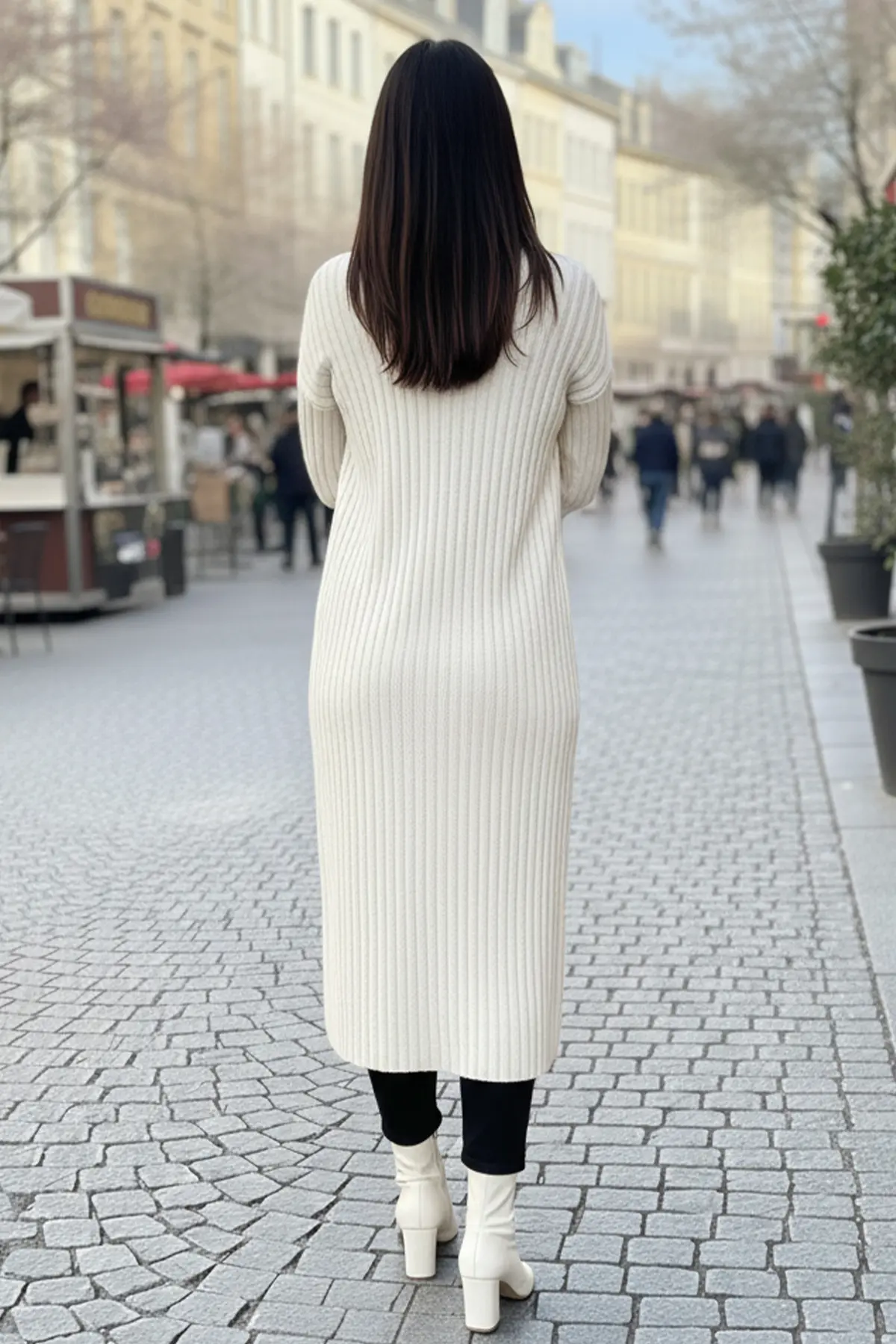 Kolu Düğmeli Fitilli Triko Hırka-detail