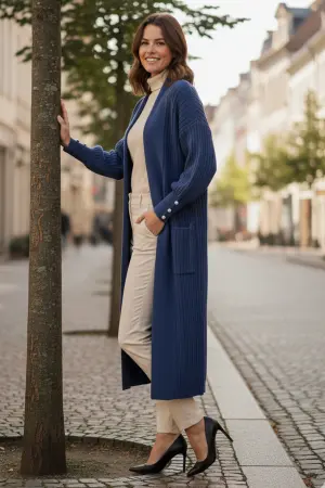 Kolu Düğmeli Fitilli Triko Hırka