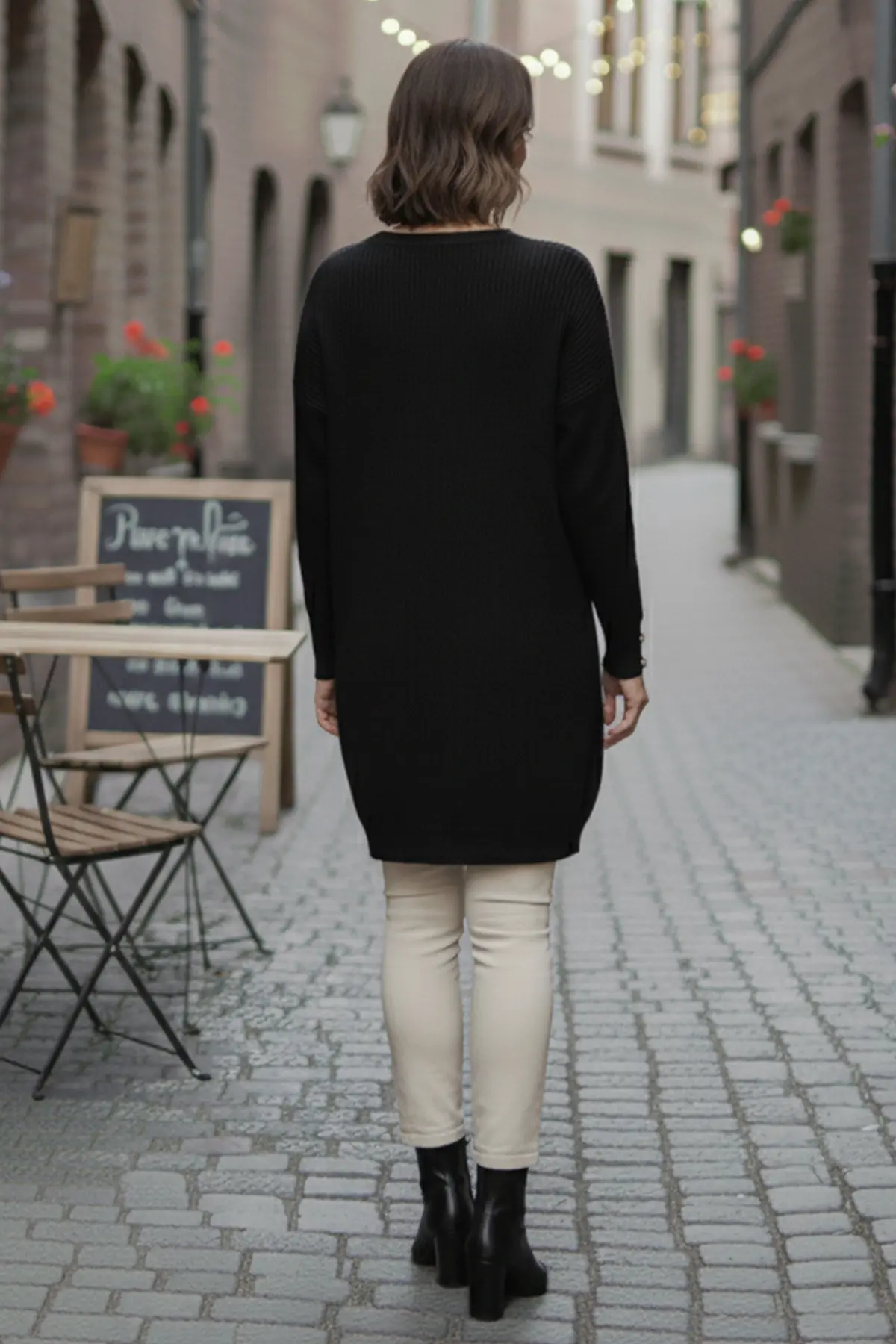 Kolu Düğmeli Triko Kazak-detail