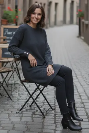 Kolu Düğmeli Triko Kazak