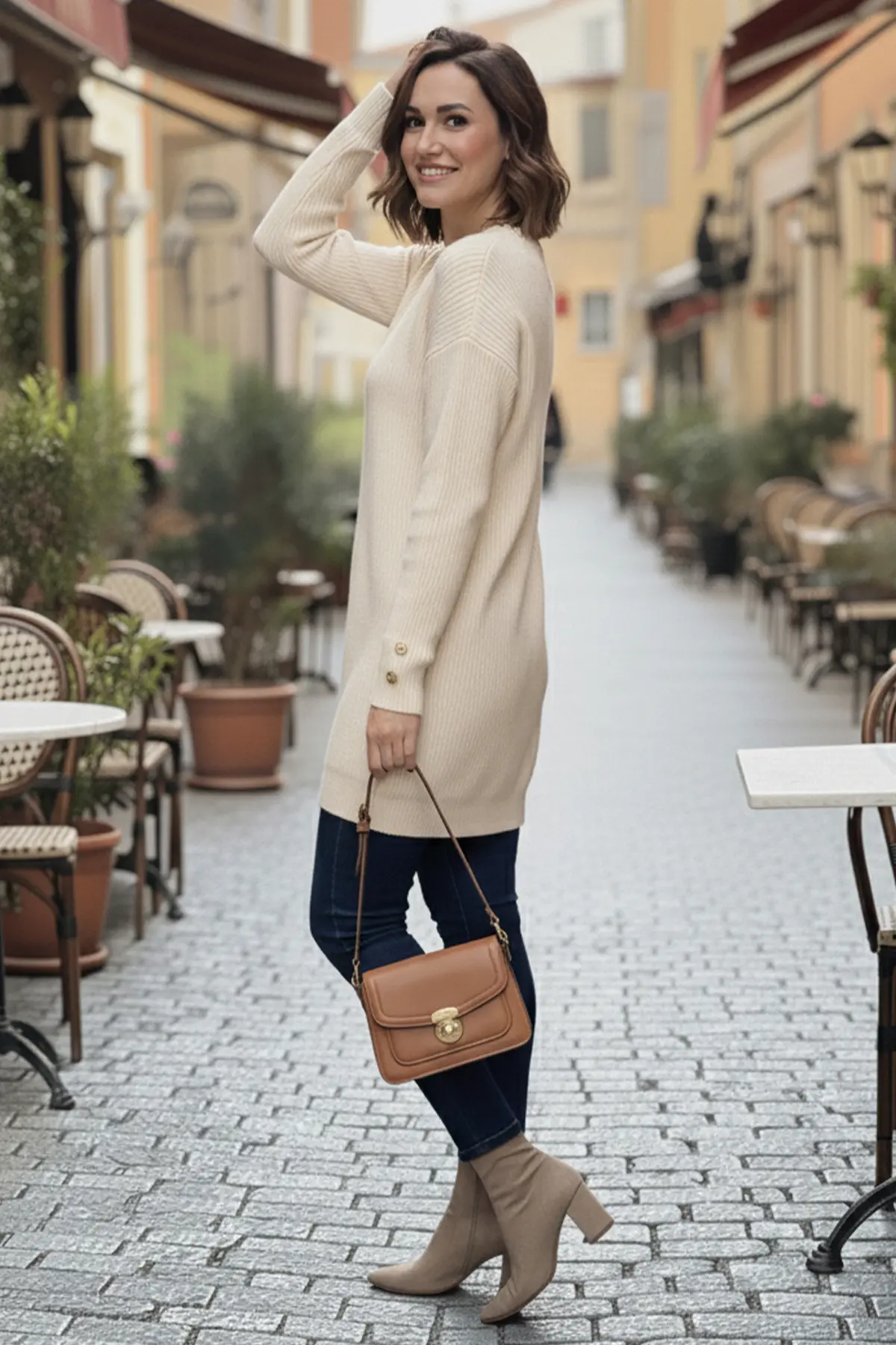 Kolu Düğmeli Triko Kazak-detail