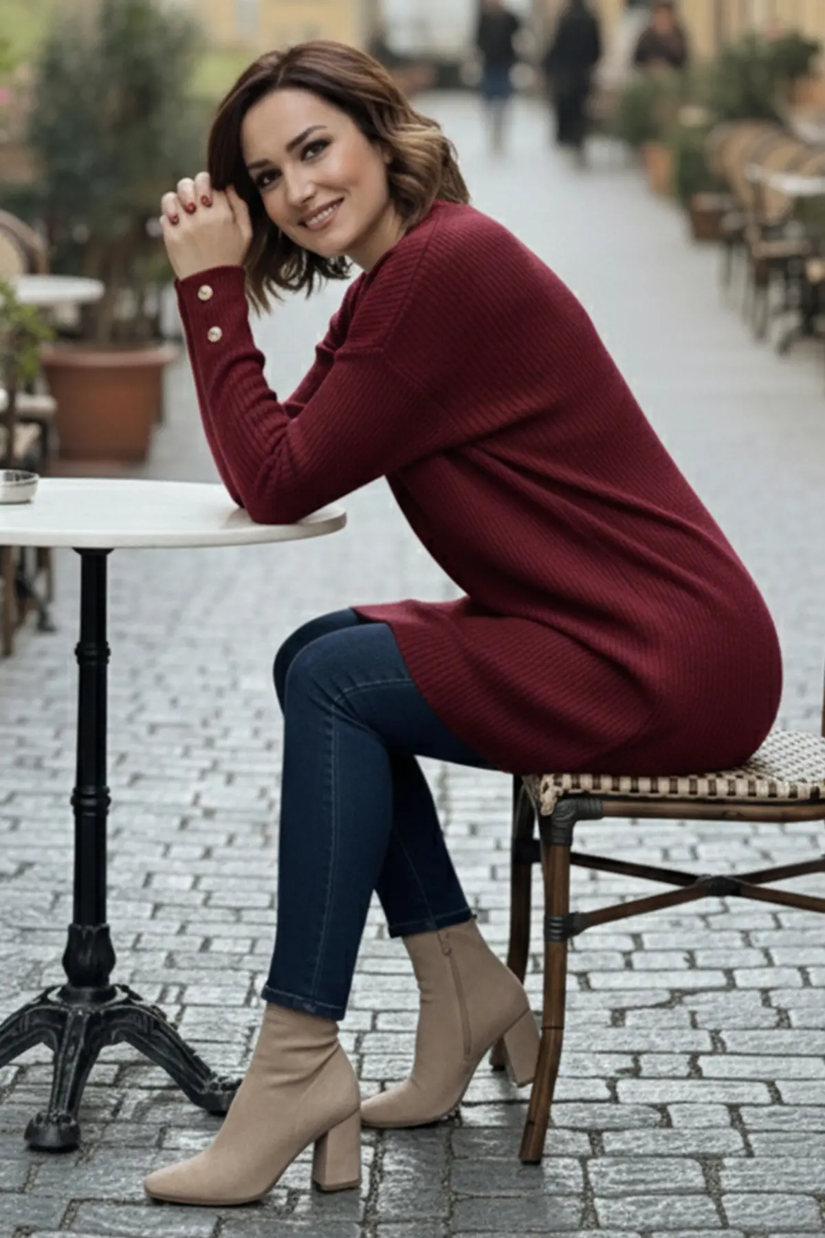 Kolu Düğmeli Triko Kazak-detail