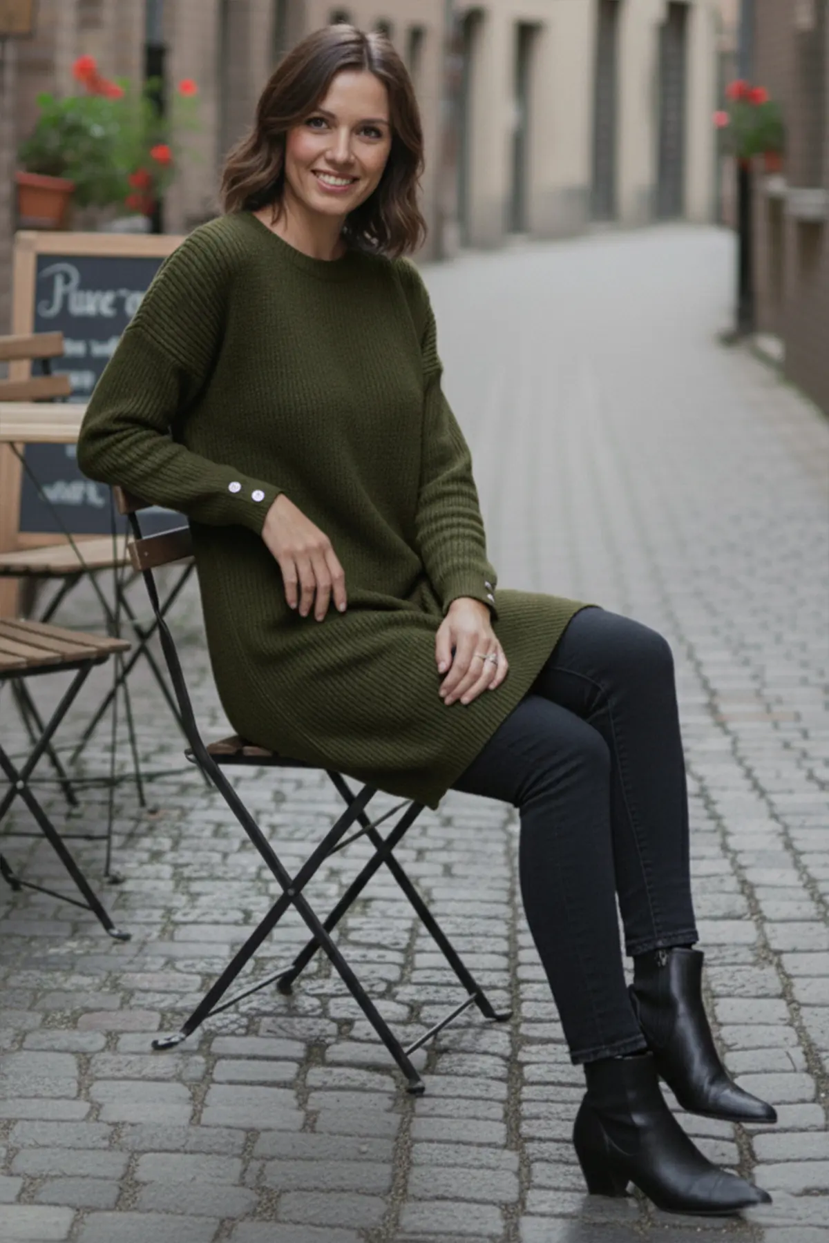 Kolu Düğmeli Triko Kazak-detail