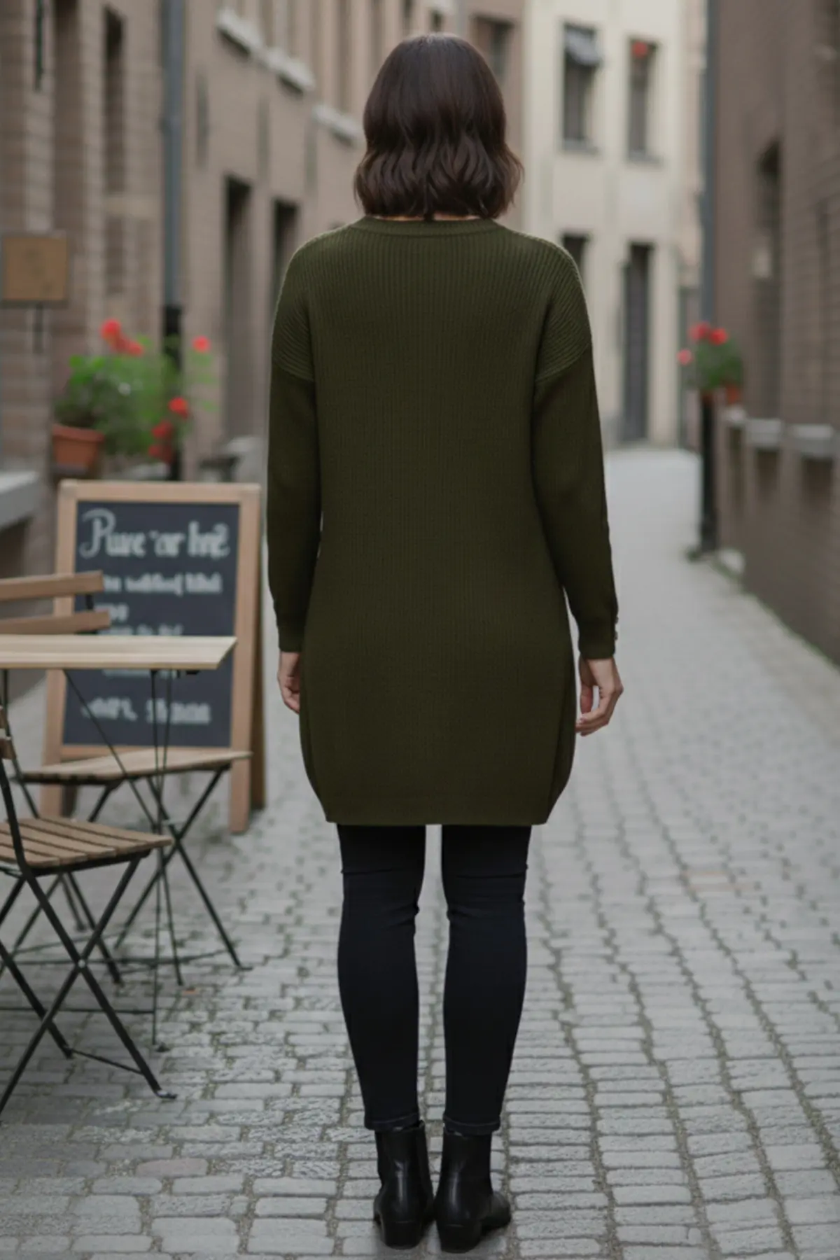 Kolu Düğmeli Triko Kazak-detail