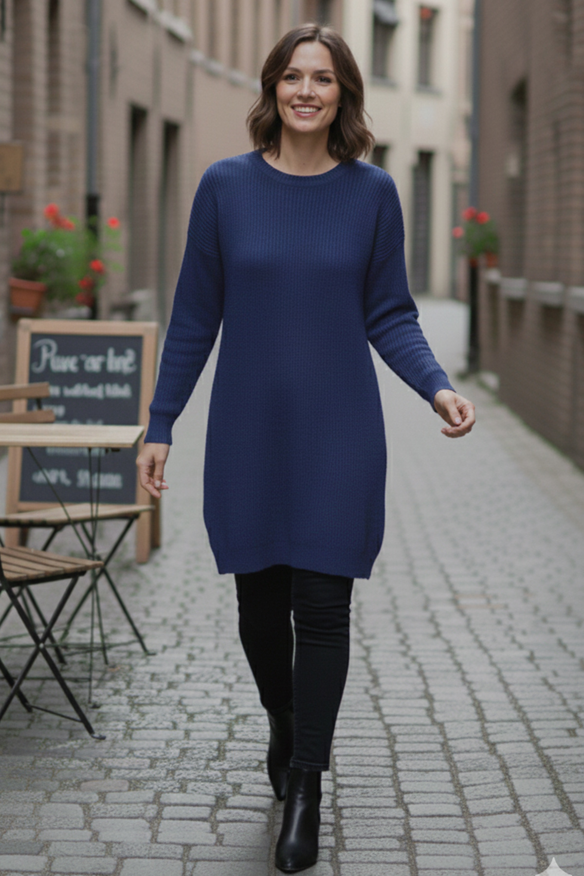 Buttoned Sleeve Knitted Sweater