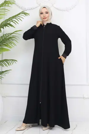 Kolu Lastikli Mevlana Ferace Siyah 1001