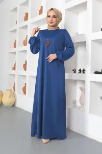 Necklace Crew Neck Hijab Dress