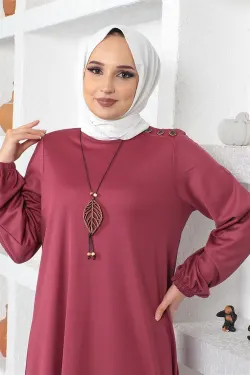Necklace Crew Neck Hijab Dress