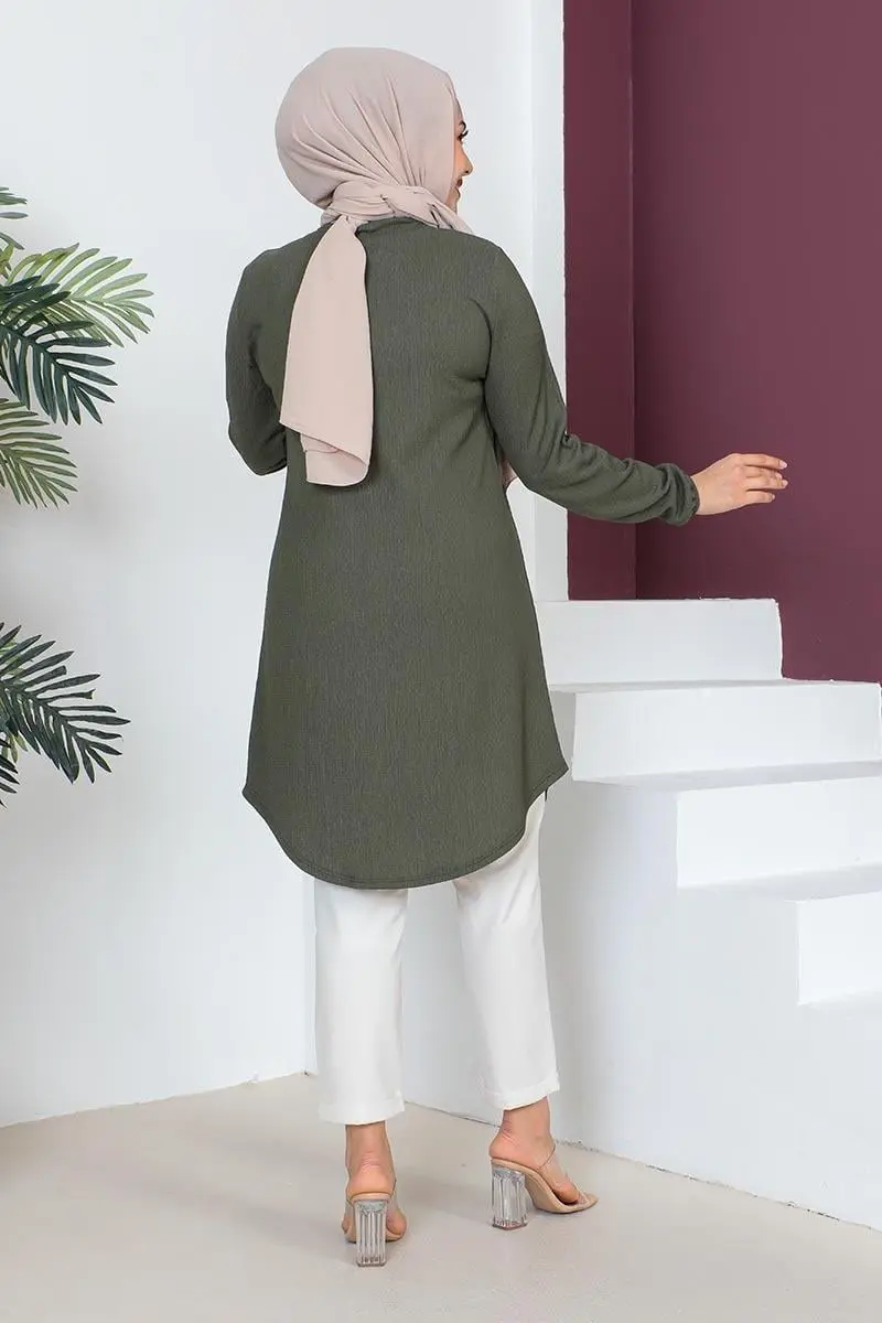 Crepe Tunic With Necklace-detail