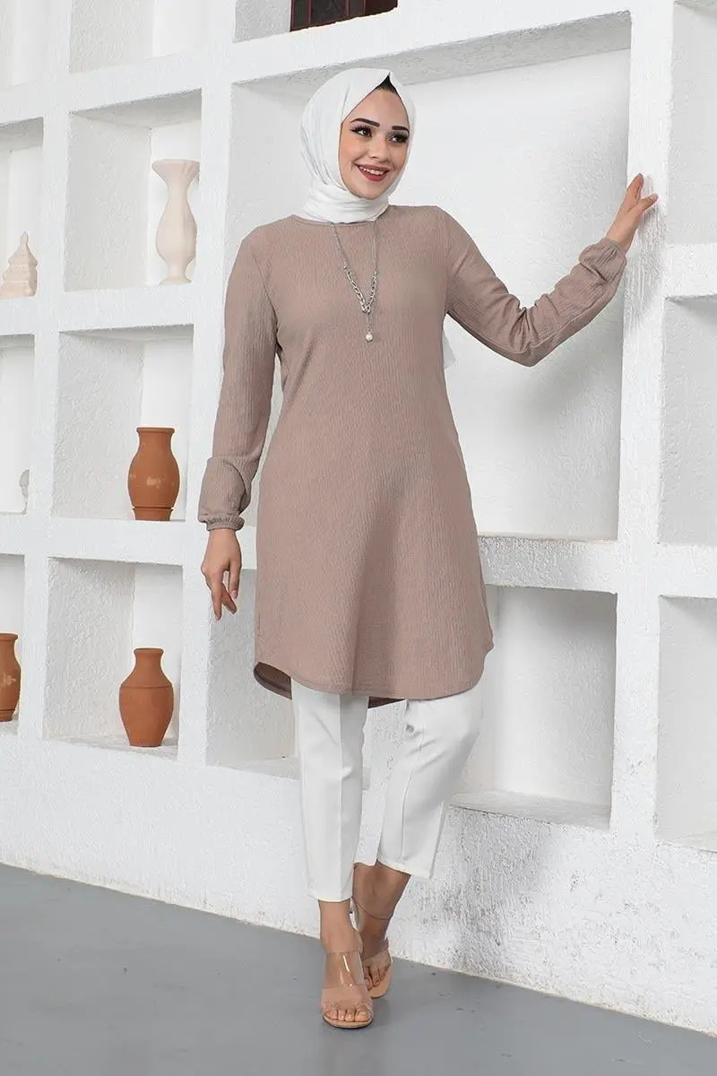 Crepe Tunic With Necklace-detail