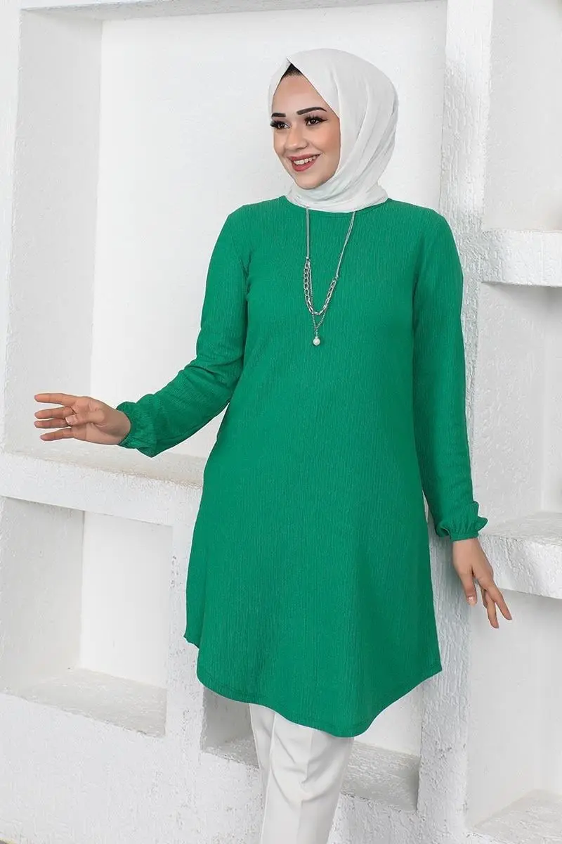 Crepe Tunic With Necklace-detail
