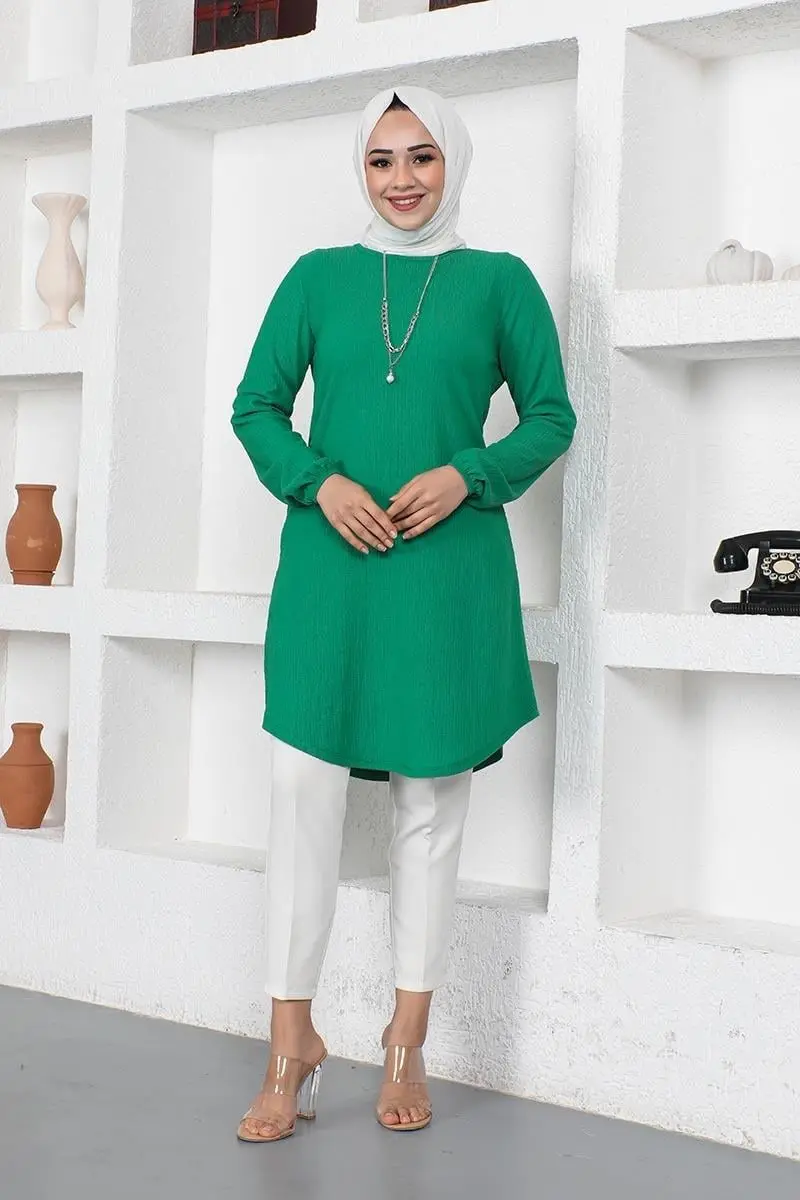 Crepe Tunic With Necklace-detail