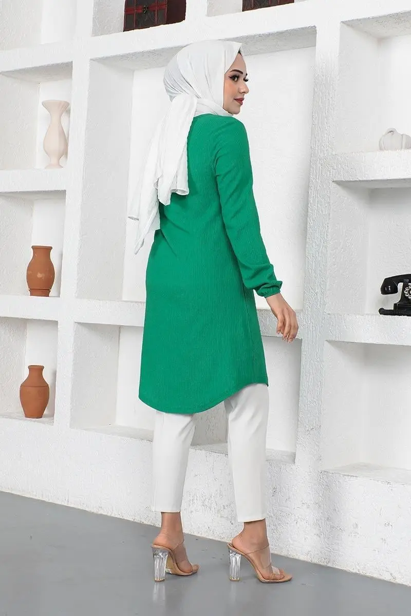 Crepe Tunic With Necklace-detail