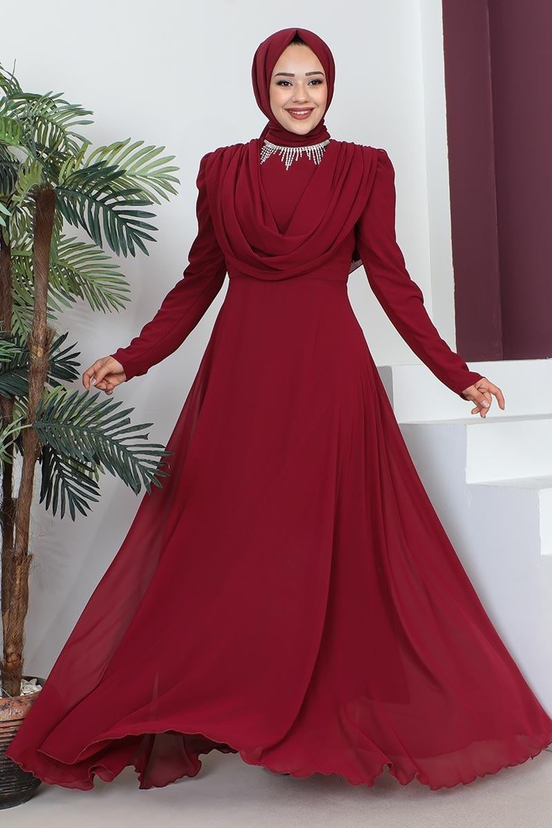Necklace Hijab Evening Dress