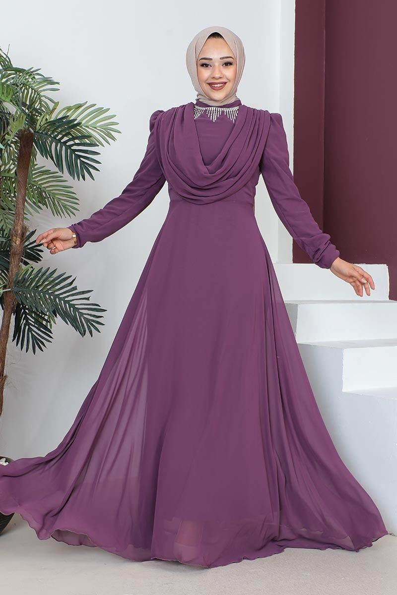 Necklace Hijab Evening Dress