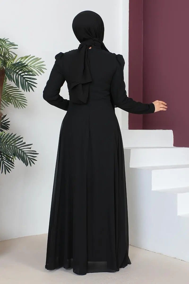 Necklace Hijab Evening Dress-detail