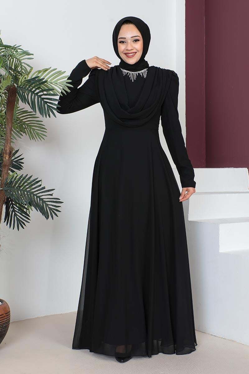 Necklace Hijab Evening Dress