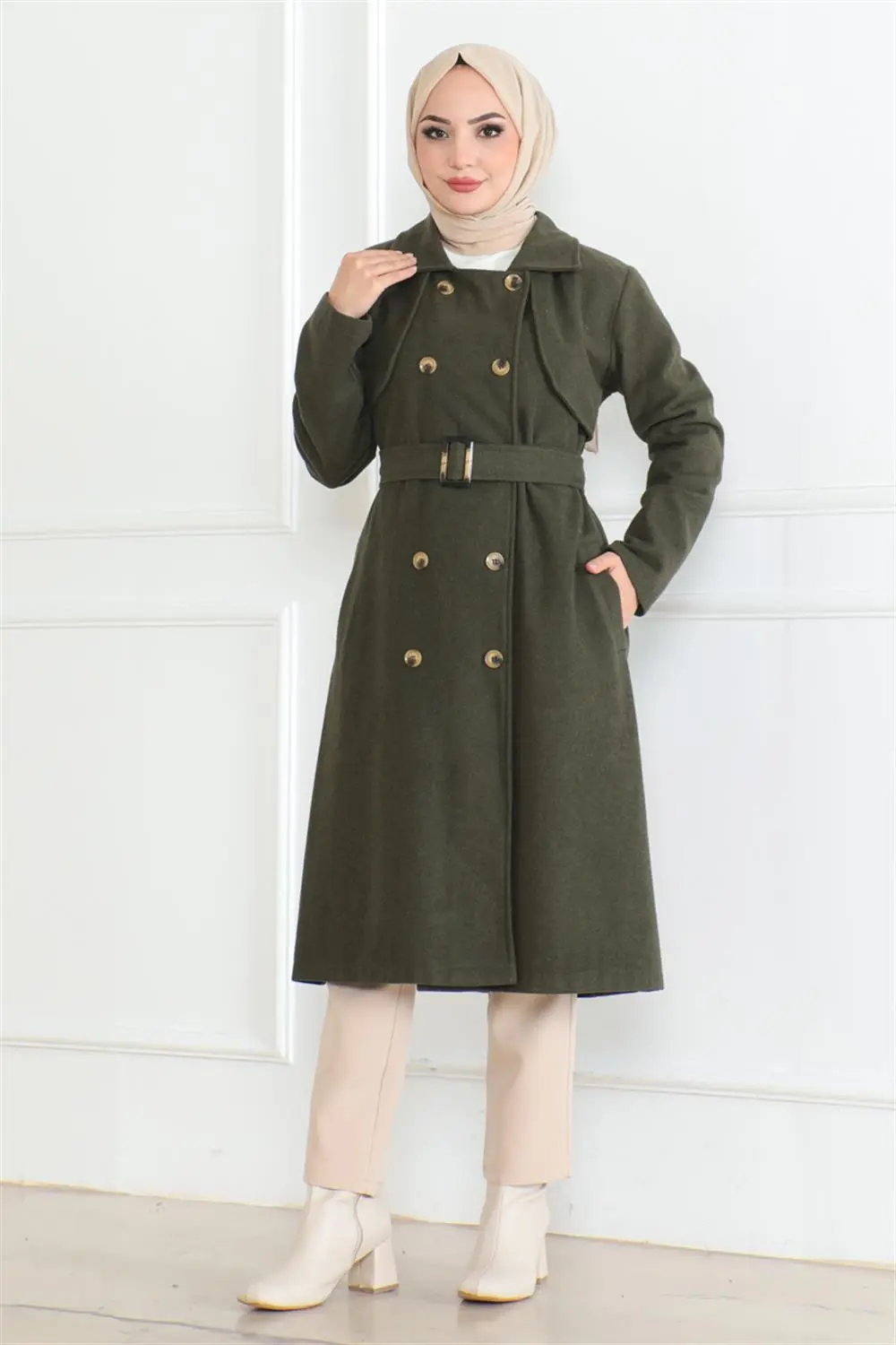 Kruvaze Kaşe Kaban-detail