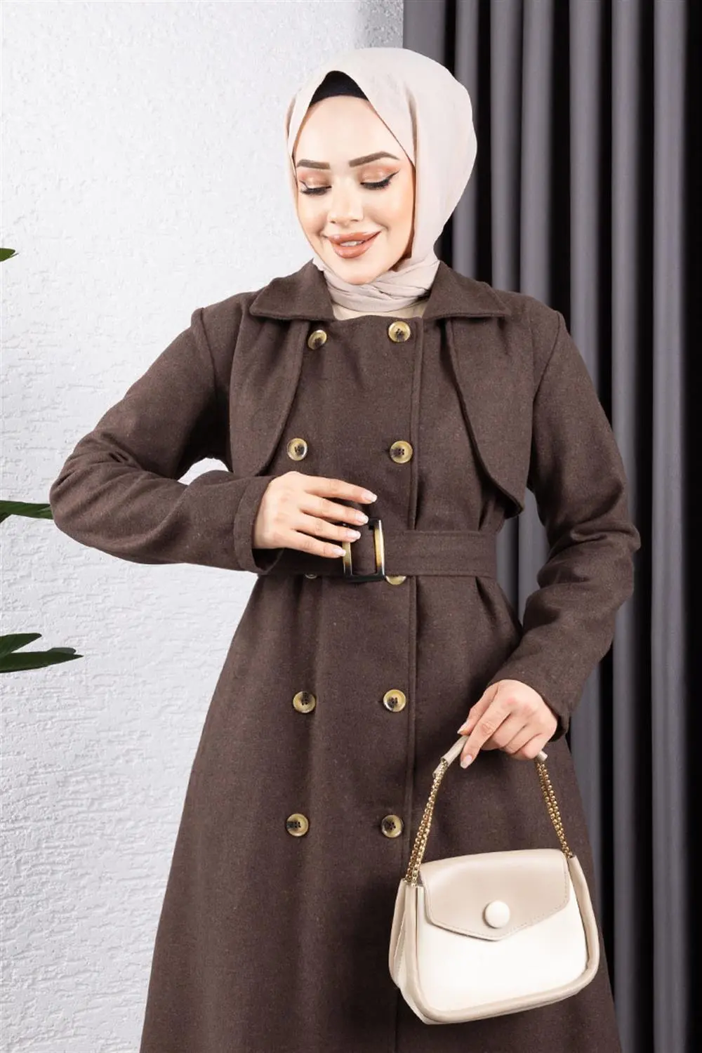 Kruvaze Kaşe Kaban-detail