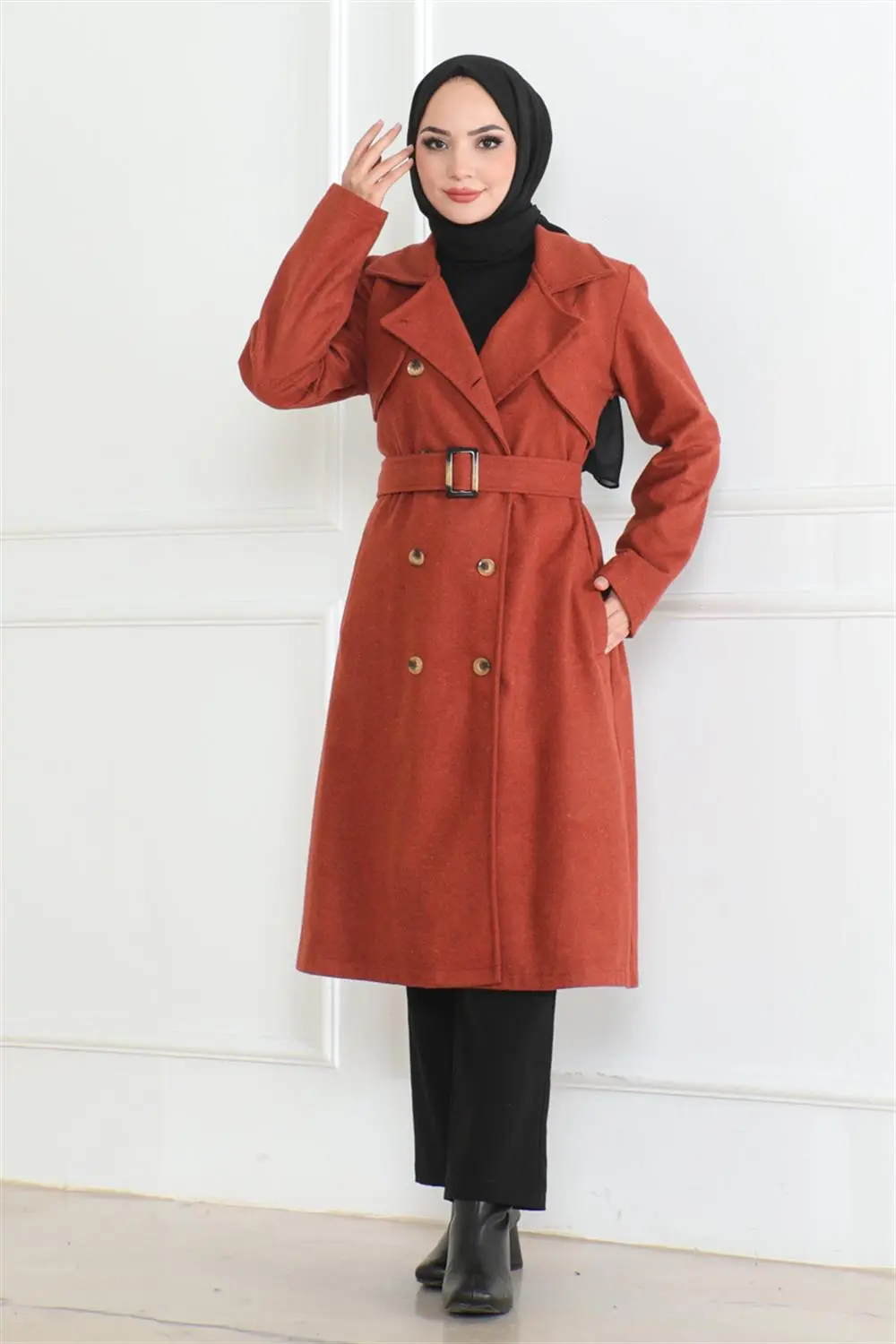 Kruvaze Kaşe Kaban-detail