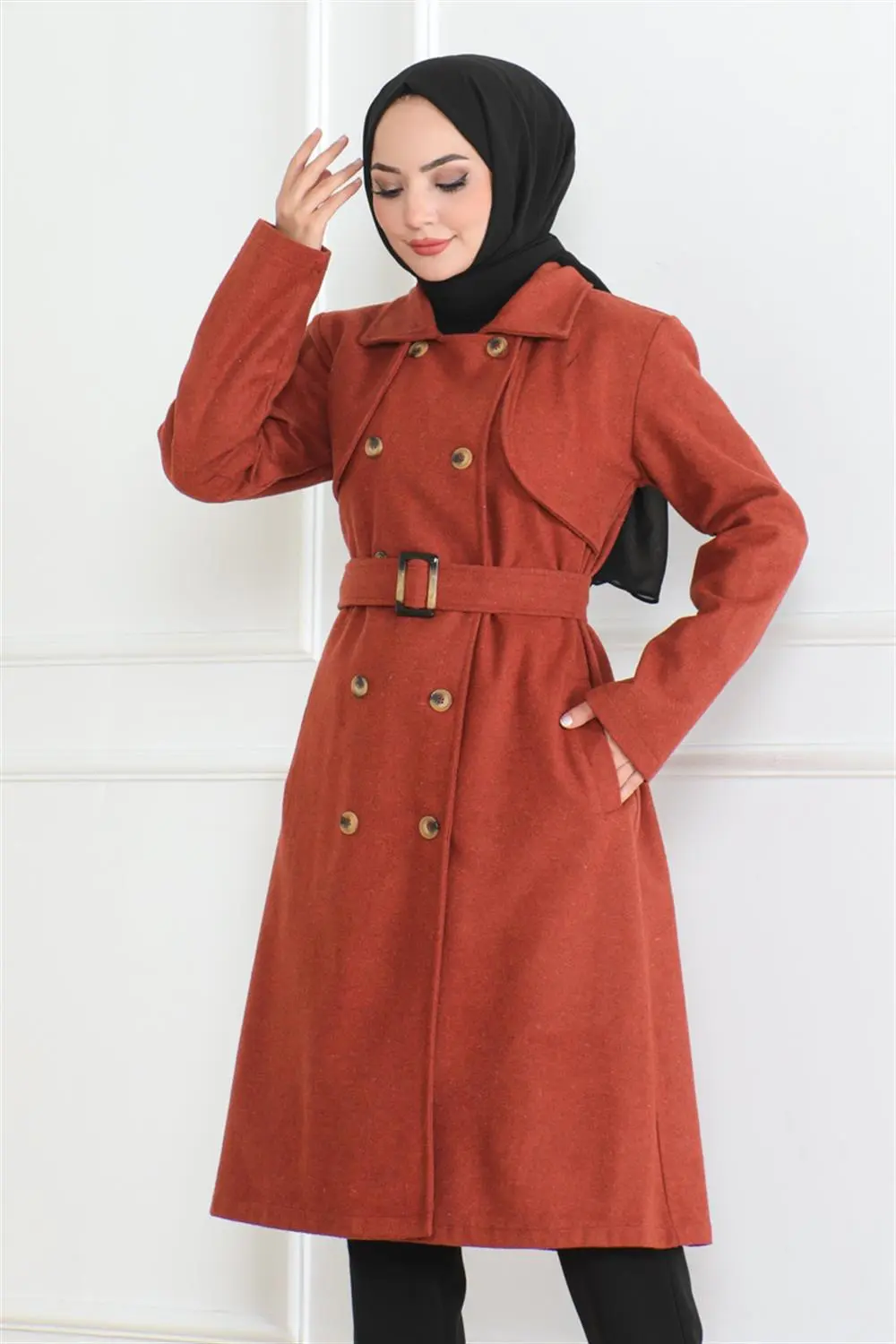 Kruvaze Kaşe Kaban-detail