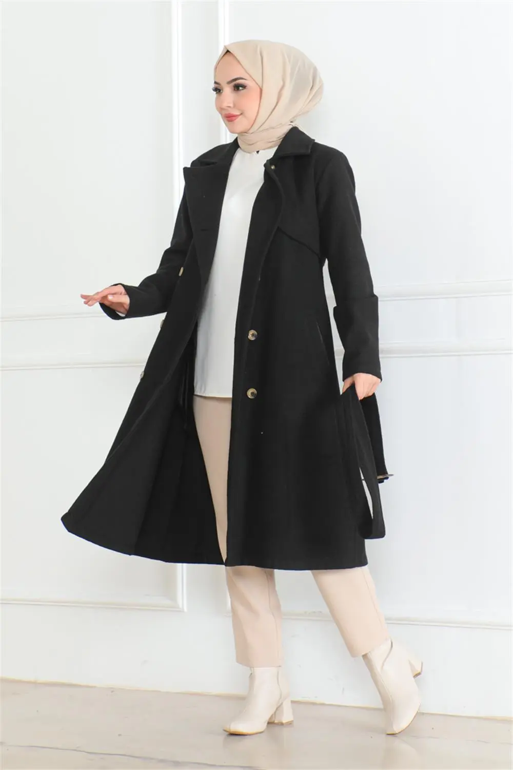 Kruvaze Kaşe Kaban-detail