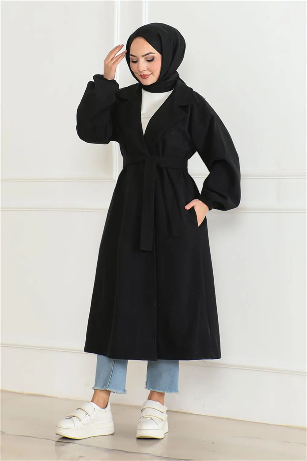 Double Breasted Collared Coat-detail