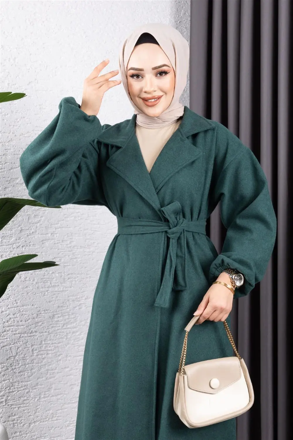 Double Breasted Collared Coat-detail