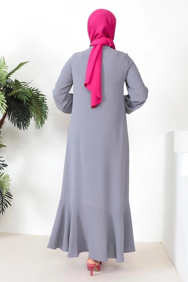 Kurdele Detaylı A Kesim Elbise-detail