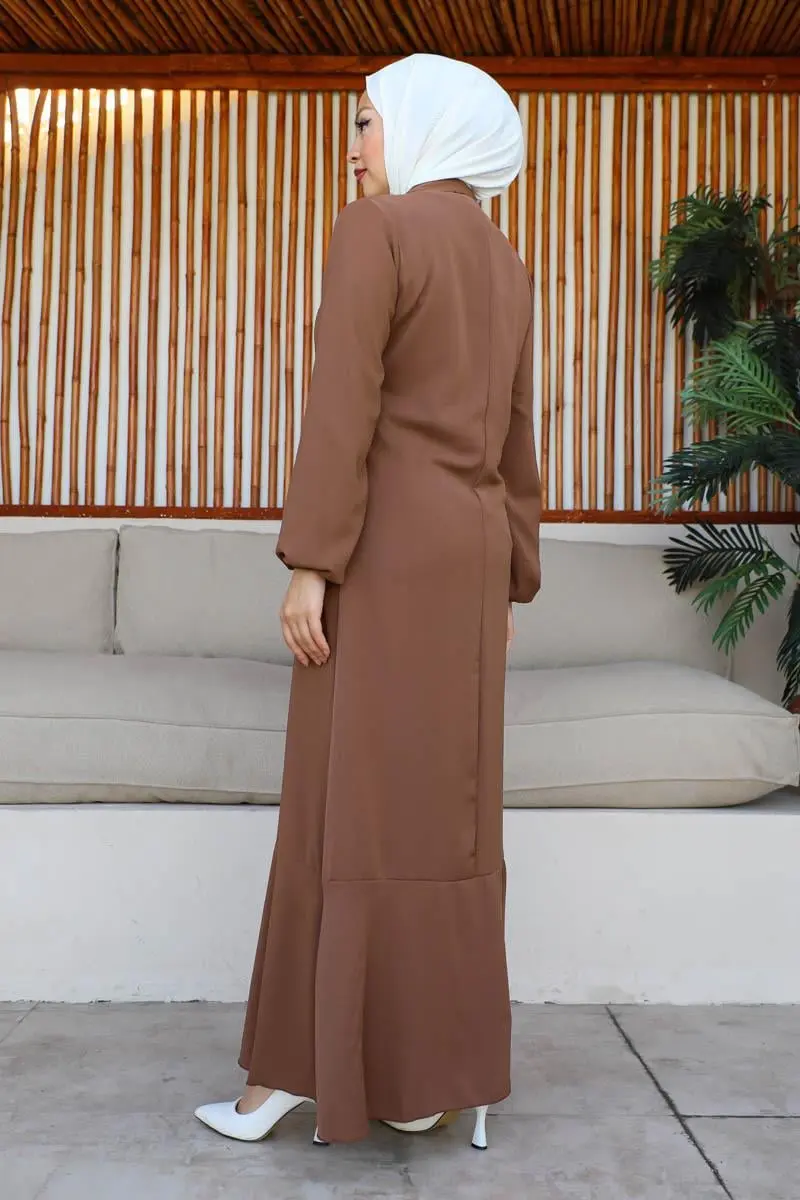 Kurdele Detaylı A Kesim Elbise-detail