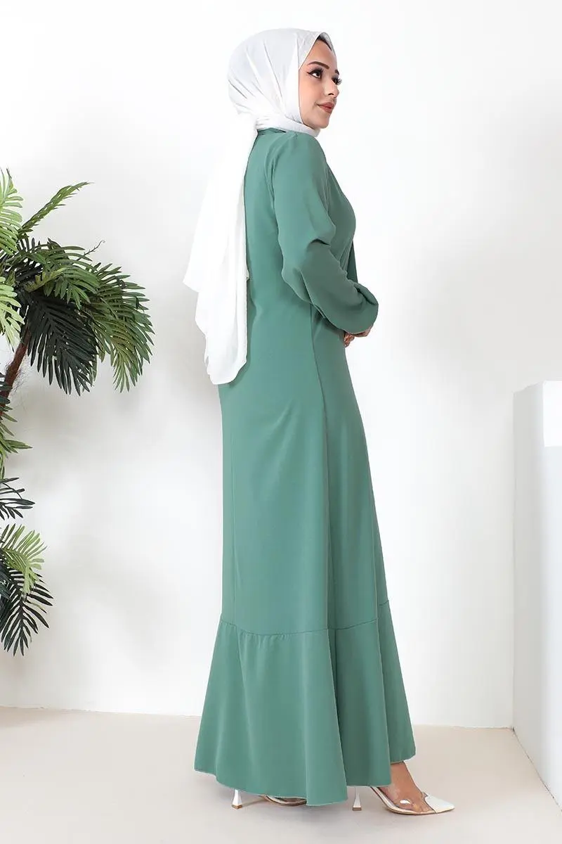 Kurdele Detaylı A Kesim Elbise-detail