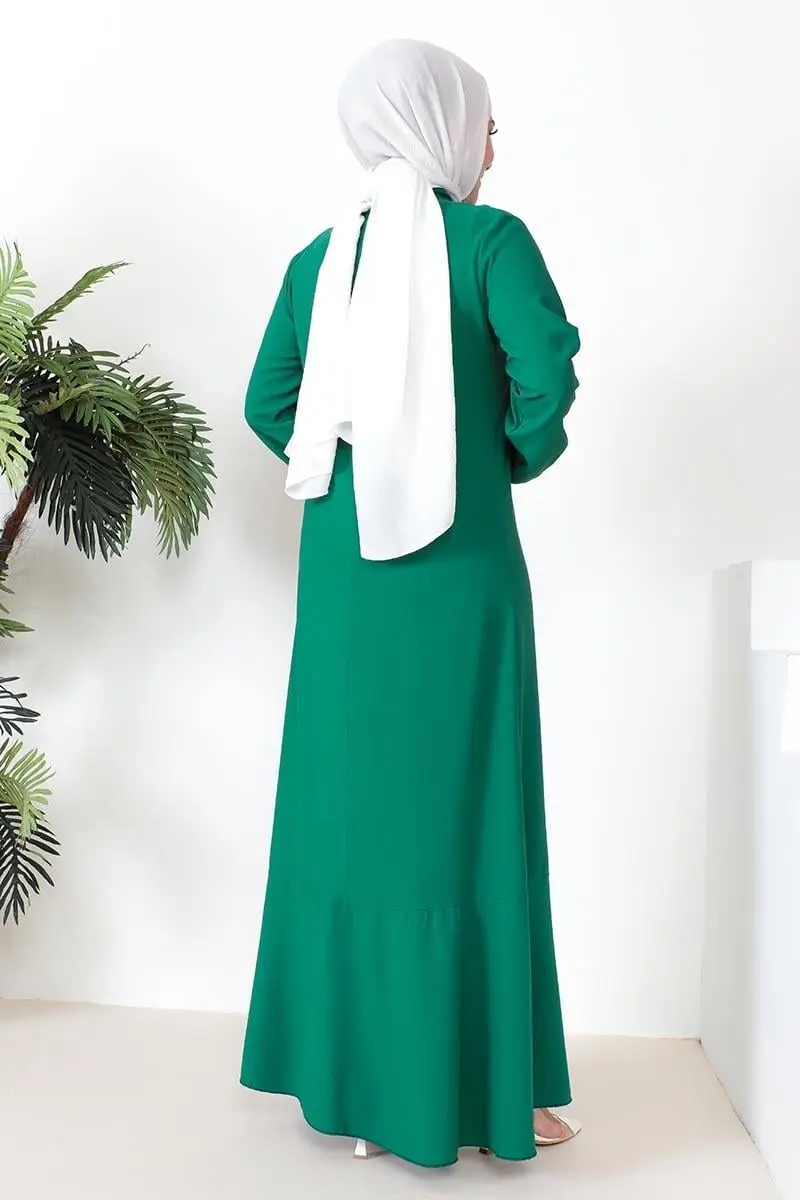 Kurdele Detaylı A Kesim Elbise-detail