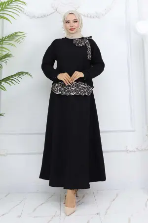 Leopard Patterned Suit With Ribbon Detail