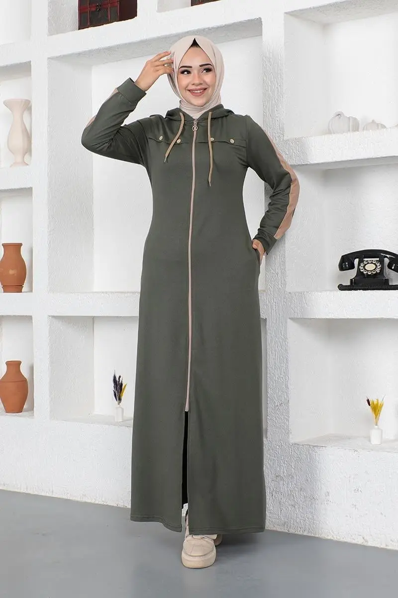 Bird Eye Stripe Detail Sports Abaya-detail