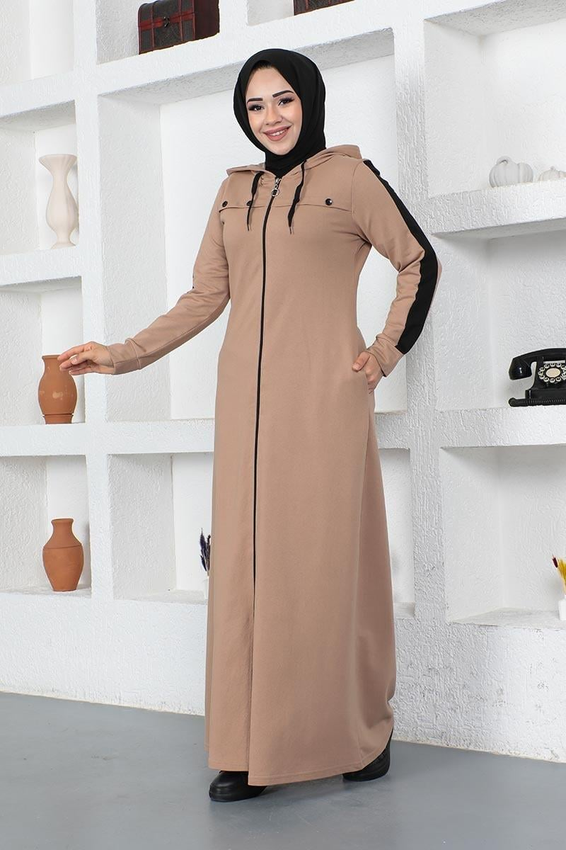 Bird Eye Stripe Detail Sports Abaya