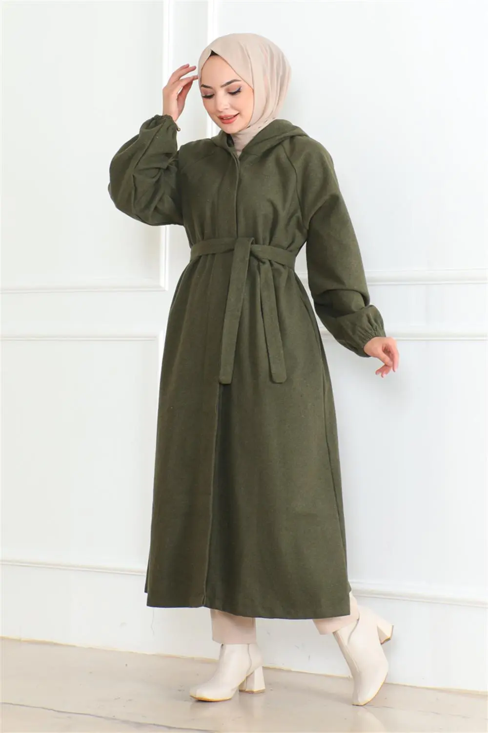 Kuşaklı Tesettür Kaban-detail